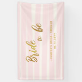 Bride to be roze Stripes Boho Chic Vrijgezellenfee Spandoek (Verticaal)