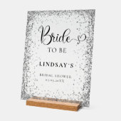 BRIDE TO BE! Silver Glitter Bridal Shower  Acryl Bord (Hoek)