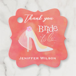 Bride to be Vrijgezellenfeest Elegant Blush Pink Bedankjes Labels