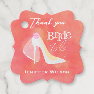Bride to be Vrijgezellenfeest Elegant Blush Pink Bedankjes Labels