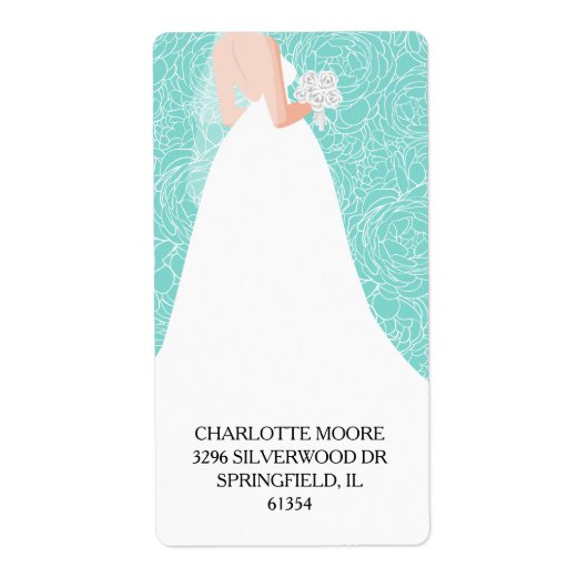 Bride to Be Vrijgezellenfeest Turquoise Retour Adr Etiket (Voorkant)