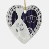 Bride to be White Diamonds Plum Paars Wedding Keramisch Ornament (Rechts)