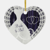 Bride to be White Diamonds Plum Paars Wedding Keramisch Ornament (Voorkant)