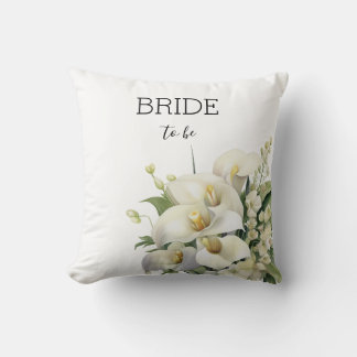 Bride To Be White Flowers Waterverf Art Kussen