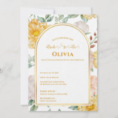 Bride-to-Be Yellow Floral Arch Bridal Shower Kaart (Voorkant)
