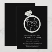 Bride To Be Zwart-wit Modern Vrijgezellenfeest Kaart (Voorkant / Achterkant)