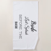 Bride To Be Zwart Wit Personalised Strandlaken (Voorkant)