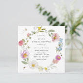 Bride to Bee Elegant Wildflower Vrijgezellenfeest Kaart (Staand voorkant)