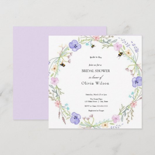 Bride to Bee Greenery Elegant vrijgezellenfeest Kaart (Voorkant / Achterkant)