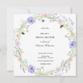 Bride to Bee Greenery Elegant vrijgezellenfeest Kaart (Voorkant)