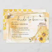 Bride To Bee Honeybee Floral Bridal Shower Kaart (Voorkant / Achterkant)