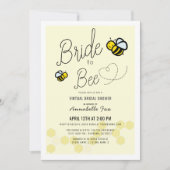Bride to Bee Lichtgeel VIrtual Vrijgezellenfeest Kaart (Voorkant)