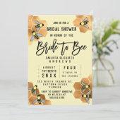Bride to Bee Quote Gold Honeycomb Vrijgezellenfees Kaart (Staand voorkant)