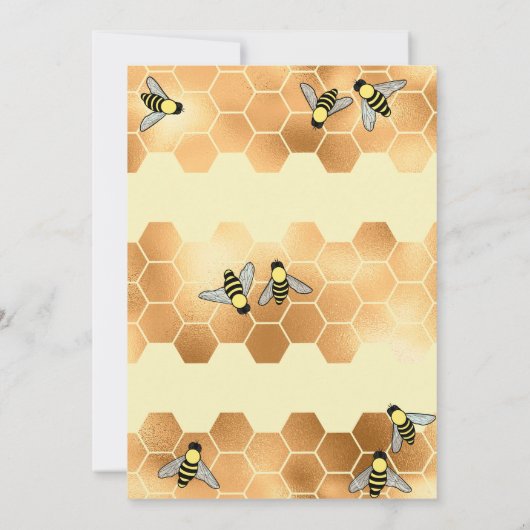 Bride to Bee Quote Gold Honeycomb Vrijgezellenfees Kaart (Achterkant)