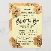 Bride to Bee Quote Gold Honeycomb Vrijgezellenfees Kaart (Voorkant / Achterkant)