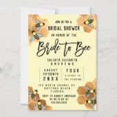 Bride to Bee Quote Gold Honeycomb Vrijgezellenfees Magnetische Uitnodiging (Voorkant)