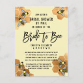 Bride to Bee Quote Gold Honeycomb Vrijgezellenfees Uitnodiging Briefkaart (Voorkant)
