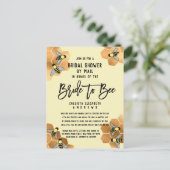 Bride to Bee Quote Gold Honeycomb Vrijgezellenfees Uitnodiging Briefkaart (Staand voorkant)