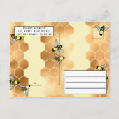 Bride to Bee Quote Gold Honeycomb Vrijgezellenfees Uitnodiging Briefkaart (Achterkant)
