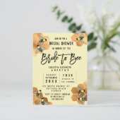 Bride to Bee Quote Gold Honeycomb Vrijgezellenfees Uitnodiging Briefkaart (Staand voorkant)