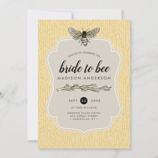 Bride to bee rustic Elegant Vrijgezellenfeest Kaart (Voorkant)