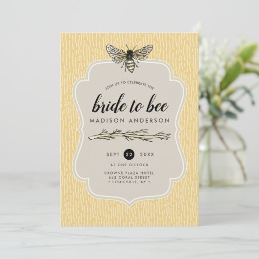 Bride to bee rustic Elegant Vrijgezellenfeest Kaart (Staand voorkant)