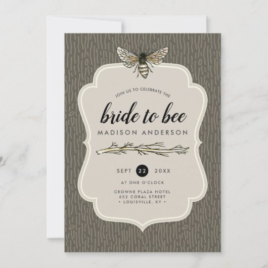 Bride to bee rustic Umber  Vrijgezellenfeest Kaart (Voorkant)