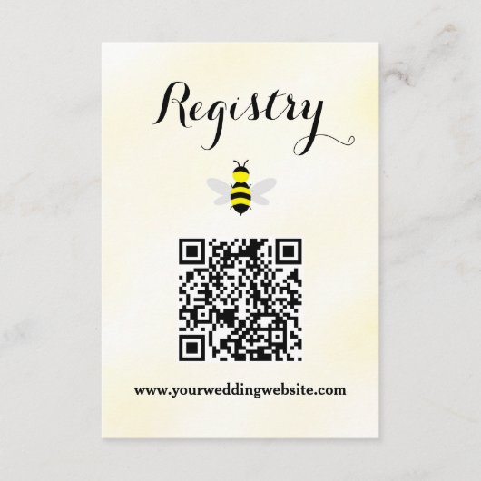 Bride to Bee Vrijgezellenfeest Registry Informatiekaartje (Voorkant)