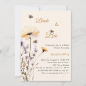 Bride to bee wildflower ivory garden bridal shower kaart (Voorkant)