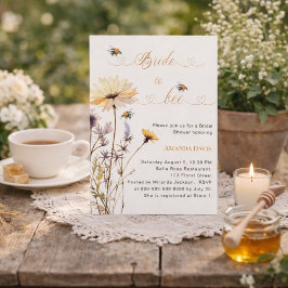 Bride to bee wildflower ivory garden bridal shower kaart