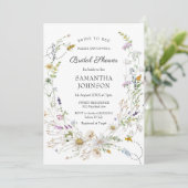 Bride to Bee Wildflower Vrijgezellenfeest Kaart (Staand voorkant)