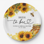 Bride to Bee Zonnebloem Vrijgezellenfeest Papieren Bordje (Voorkant)