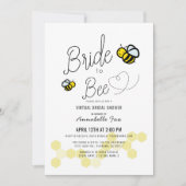 Bride-tot-bijenwit VIrtual Vrijgezellenfeest Kaart (Voorkant)