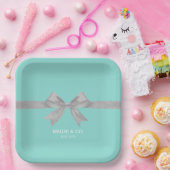 BRIDE Touch of Silver Personalized Shower Party Papieren Bordje (Feest)