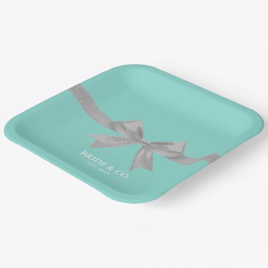 BRIDE Touch of Silver Personalized Shower Party Papieren Bordje (Gebogen)