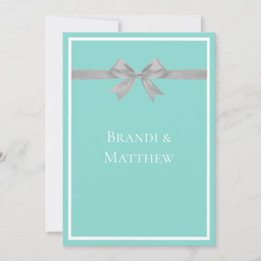 BRIDE Touch Zilveren Trouwsuite Repetitie Party Kaart (Voorkant)