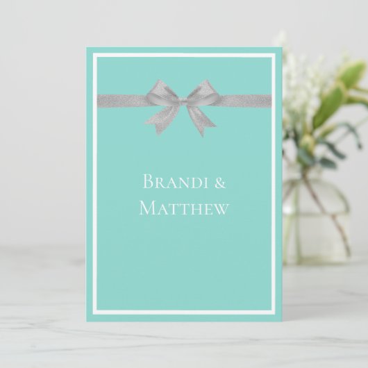 BRIDE Touch Zilveren Trouwsuite Repetitie Party Kaart (Staand voorkant)