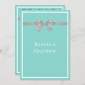 BRIDE Touch Zilveren Trouwsuite Repetitie Party Kaart (Voorkant / Achterkant)