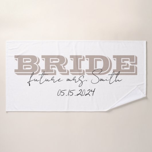 Bride Towel, Personalized Gift Bad Handdoek (Badhanddoek)