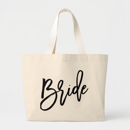 Bride Trendy Lettering Grote Tote Bag (Voorkant)