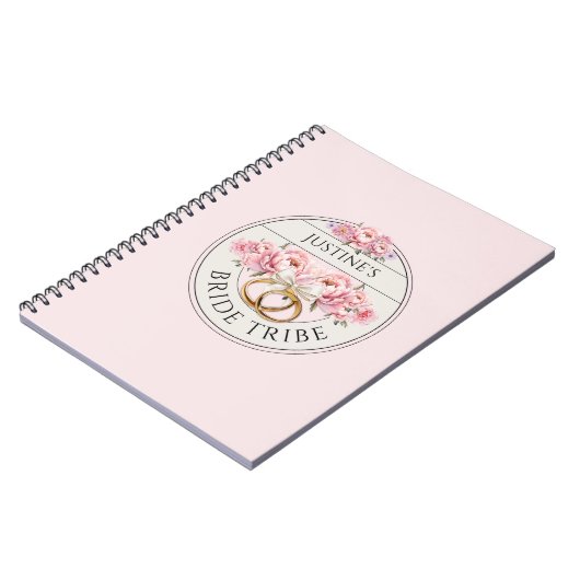 Bride Tribe aangepaste bloemen Notitieboek (Linkerzijde)