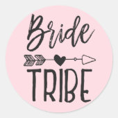 Bride Tribe | Aangepaste naam bruiloft Ronde Sticker (Voorkant)