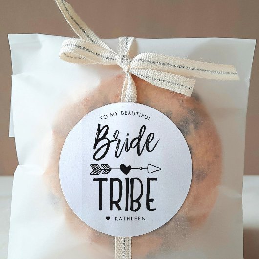 Bride Tribe | Aangepaste naam bruiloft Ronde Sticker