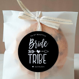 Bride Tribe   Aangepaste naam bruiloft Ronde Sticker