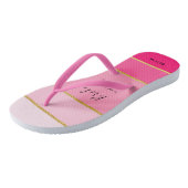 Bride Tribe - Aangepaste roze & goudstrips Teenslippers (Schuin)