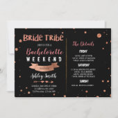 Bride tribe Bachelorette Itinerary-uitnodiging Kaart (Voorkant)