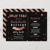 Bride tribe Bachelorette Itinerary-uitnodiging Kaart (Voorkant / Achterkant)
