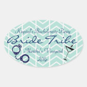 Bride Tribe Bachelorette Ovale Sticker (Voorkant)