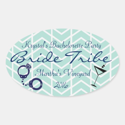Bride Tribe Bachelorette Ovale Sticker (Voorkant)