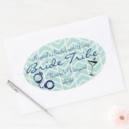 Bride Tribe Bachelorette Ovale Sticker (Envelop)